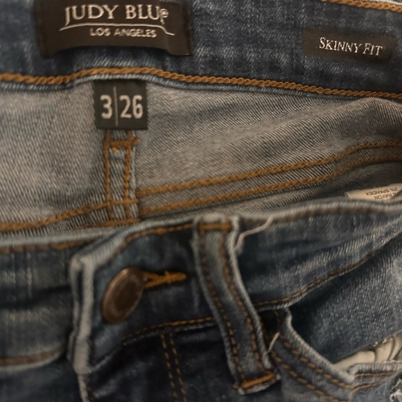 Judy Blue Jeans Womens Blue Skinny Buffalo Plaid Distressed Stretch Denim Size 3 - Picture 5 of 5